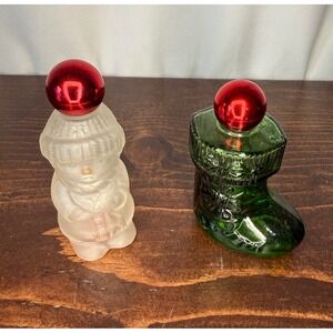 Vintage Avon Sweet Honesty Cologne Bottles Snowman and Christmas Stocking Set